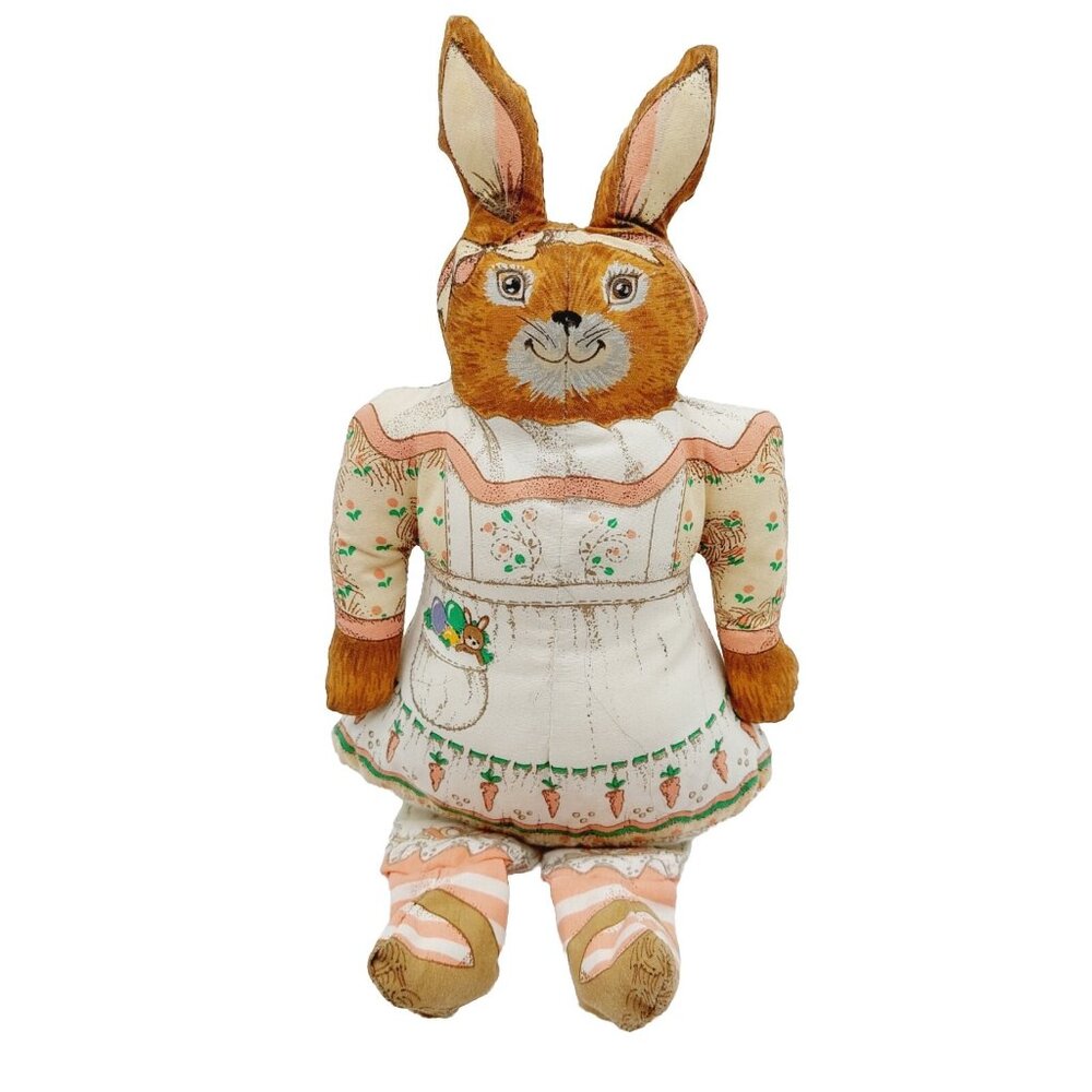 Heartline Mrs McBunny Plush Stuffed Animal 9" Bunny Rabbit 1985 Easter